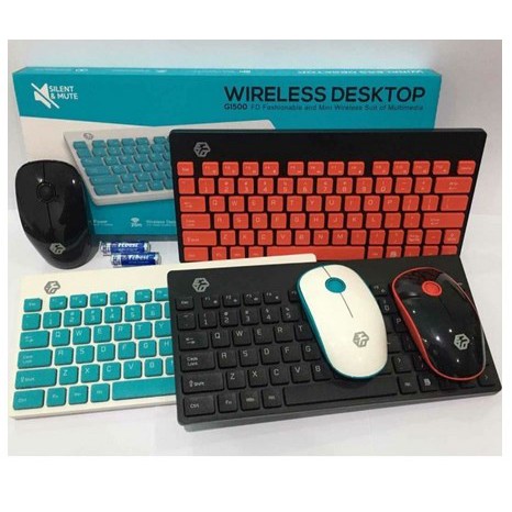 Paket Keyboard Mini Mouse Wireless Eyota G1500 Silent Click free batre