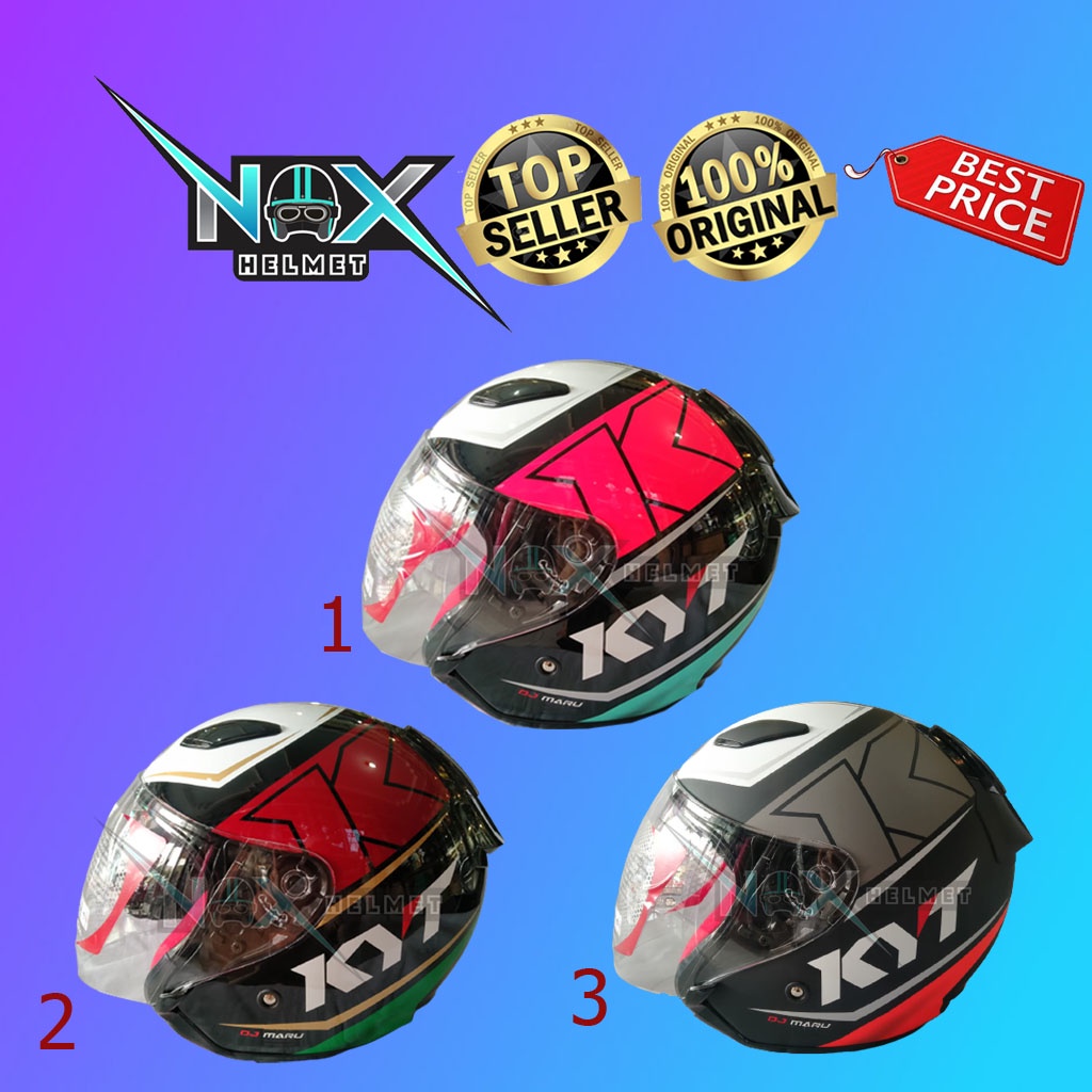Helm KYT DJ MARU Motif #17 Half Face (Ongkir 2kg)