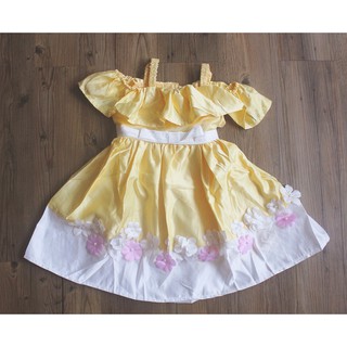 DRESS PESTA  ANAK B2W2 SABRINA  KUNING GAUN  PESTA  ANAK 