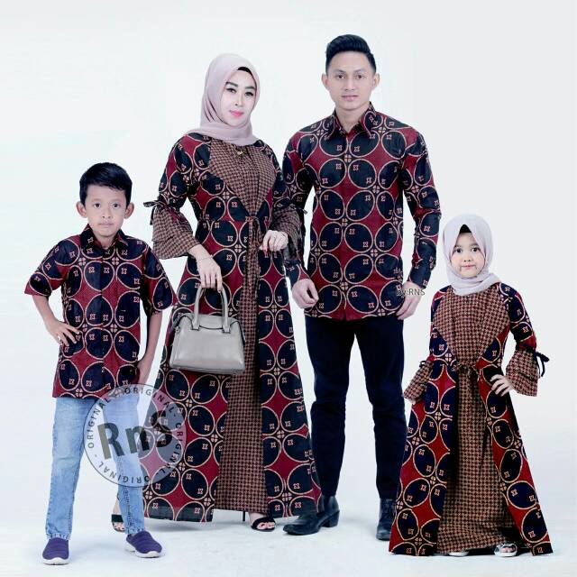 WOU BATIK COUPLE Busui Sibulan Family Model Gamis Adipati Keluarga Anak Cewek dan Cowok - KG053