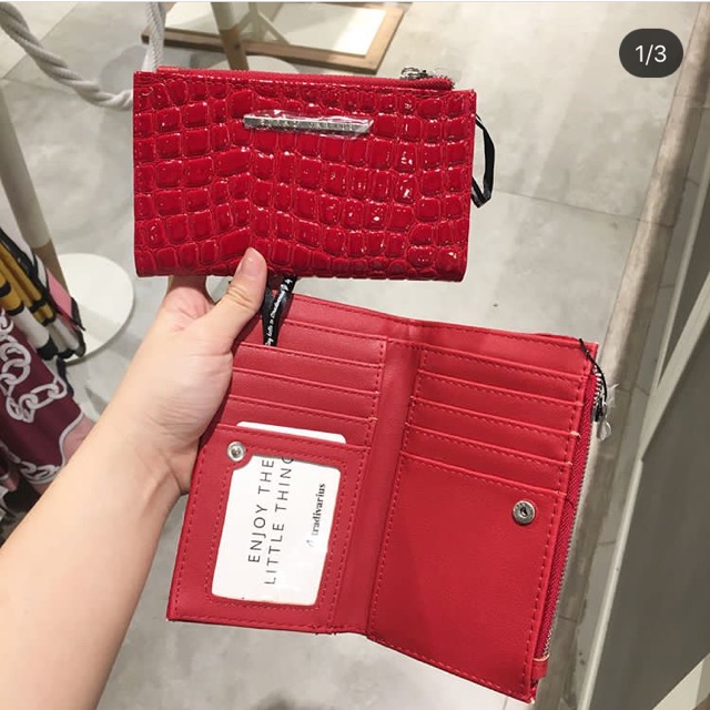 Mock Croc Purse Stradivarius / Dompet Lipat Croco Stradivarius