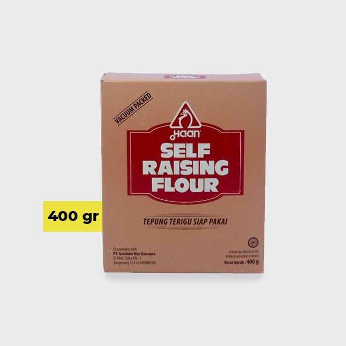 

Tepung Terigu Siap Saji Haan/Self Raising Flour 400 gr