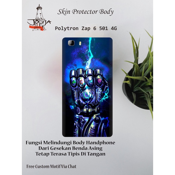 Dapat 2pcs Garskin HP Polytron Zap 6 501 4G motif hand - Free Custom Motif