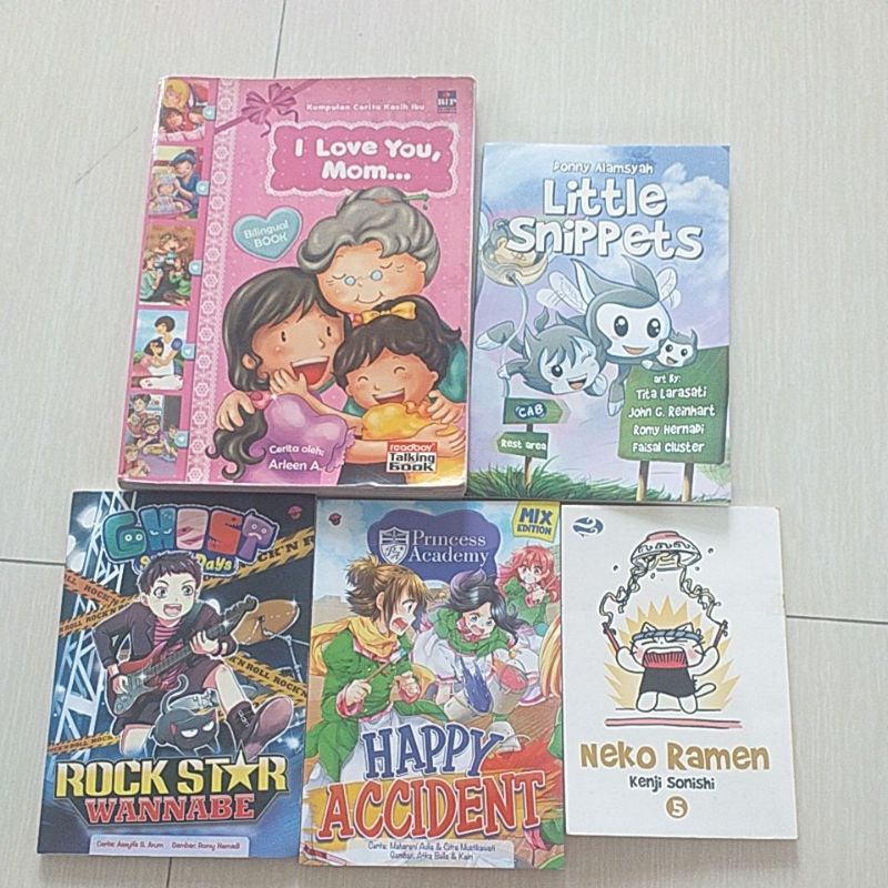 Buku cerita Komik anak ghost school day rockstar wannabe Princess academy neko ramen little snippets