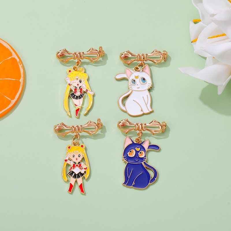 Bros Pin Desain Anime Sailor Moon Magic Cat Untuk Aksesoris Pakaian