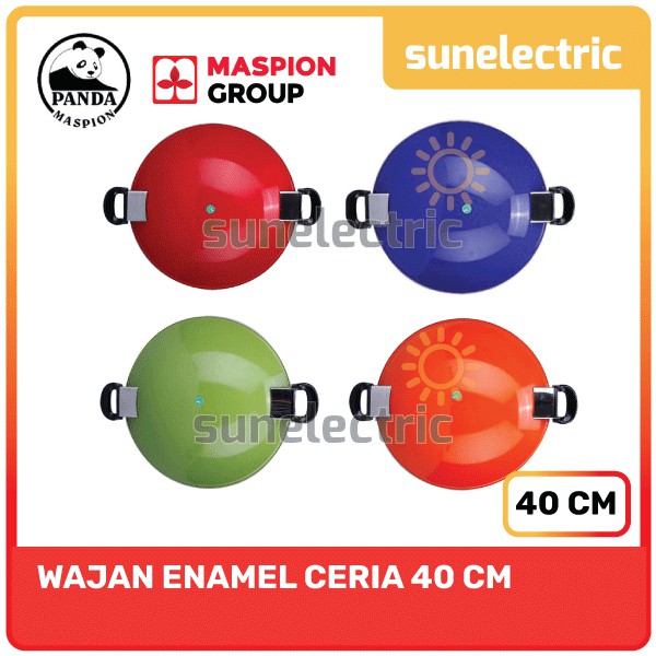 Maspion ENA Panci Wajan Penggorengan / Kuali Tumis Enamel Anti Lengket Ceria 40 Cm - Multi Colour