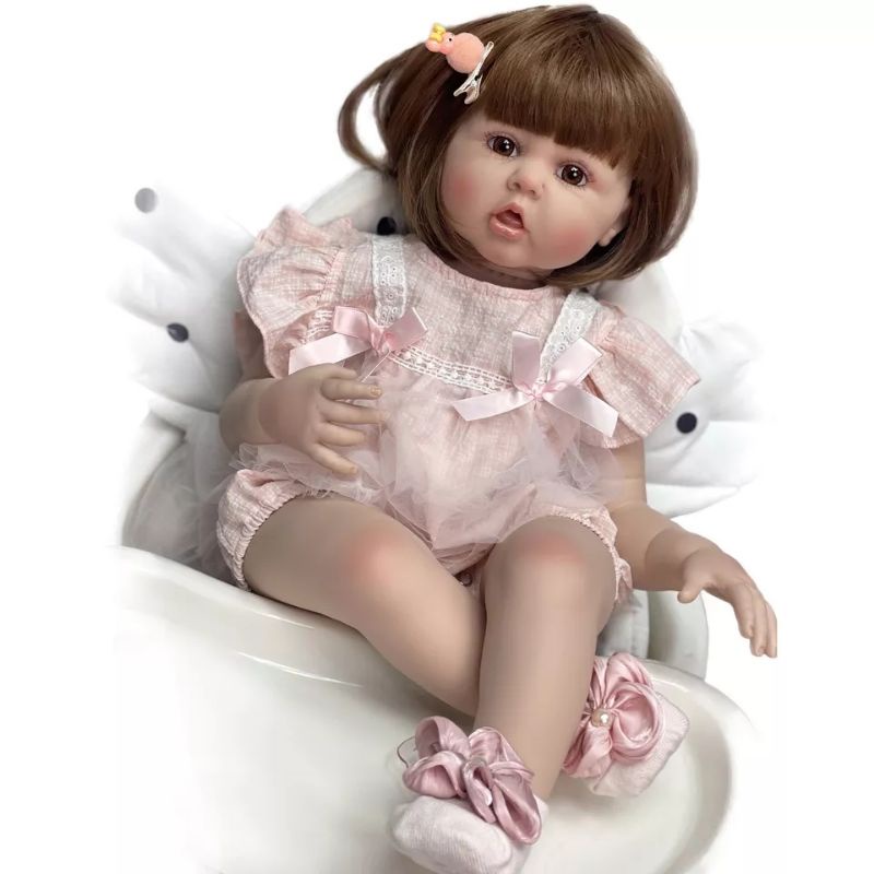 Boneka Reborn Cewek Jari Masuk 60cm lucu premium