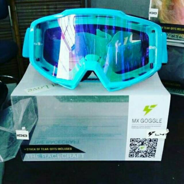 Goggle google kacamata cross LY 100 Racecraft Light Blue