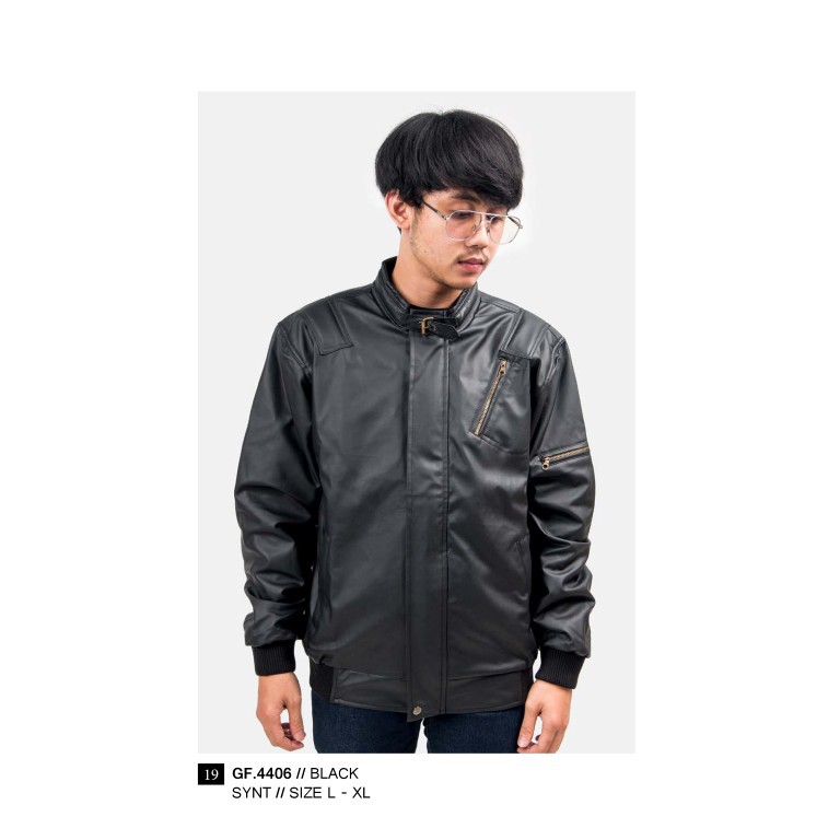 JAKET PRIA BLACK L sd XL