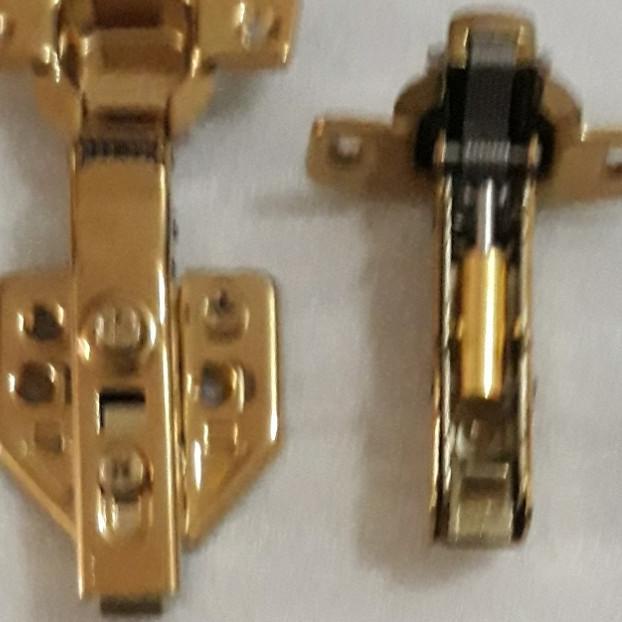 ➼ Engsel Sendok stainless VIGO Slow Motion Lurus ,½ , Full Bengkok - GOLD, Lurus ✼