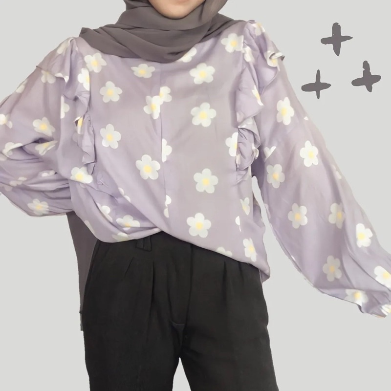BLOUSE BUNGA || BLOUSE KATUN MOTIF BUNGA JUMBO