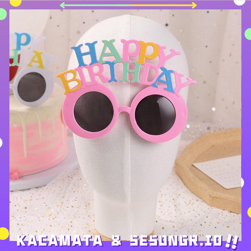 Kacamata Ulang Tahun Kacamata happy birthday korea Lucu Huruf Pribadi Kacamata Menggemaskan - SG