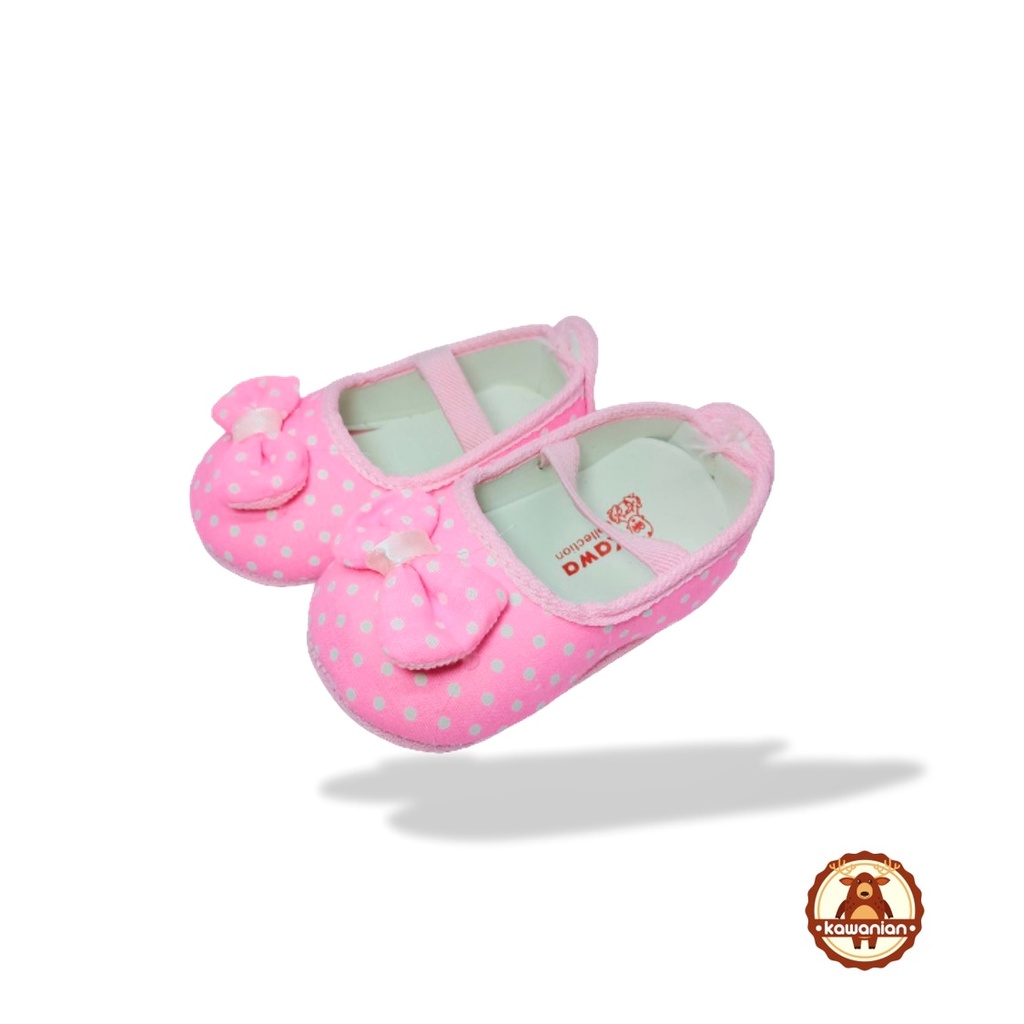 Sepatu Bayi Polkadot Prewalker Perempuan Gendong 4-14 Bulan