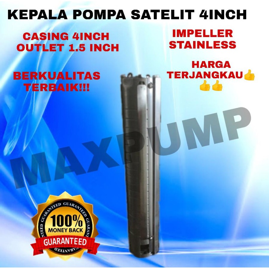 MAXPUMP 4SPM5/17 Pompa Air Satelit Casing 4Inch Outlet 1.5Inch Only kepala pompa satelit 4SPM kipas Stainless