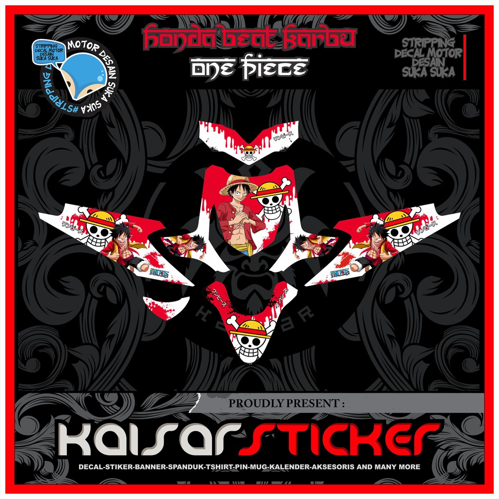 DECAL STICKER MOTOR FULL BODY STIKER DECAL BEAT KARBU ONE PIECE