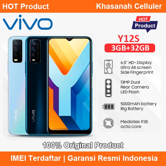 Vivo Y12S RAM 3GB ROM 32GB Garansi Resmi Indonesia