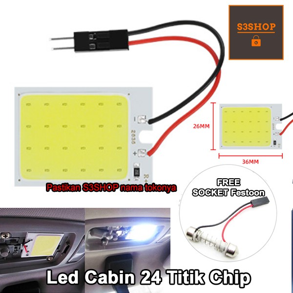 Lampu Kabin Plafon Interior 24 Chip LED Plasma COB Innova Xenia Ayla Agya Sigra Avanza