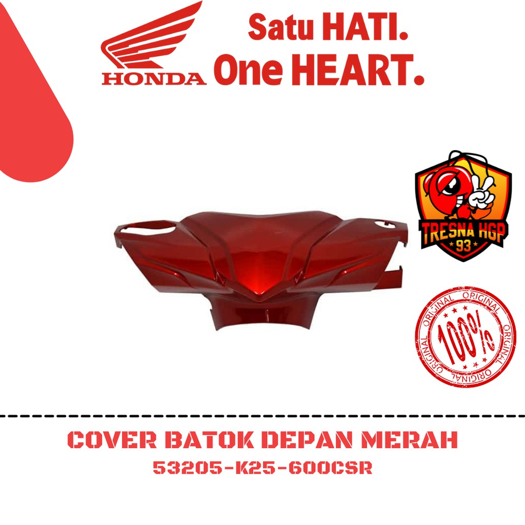 53205-K25-600CSR COVER BATOK DEPAN WARNA MERAH BEAT FI ESP K25 ORIGINAL | COVER HANDLE FRONT 53205K2