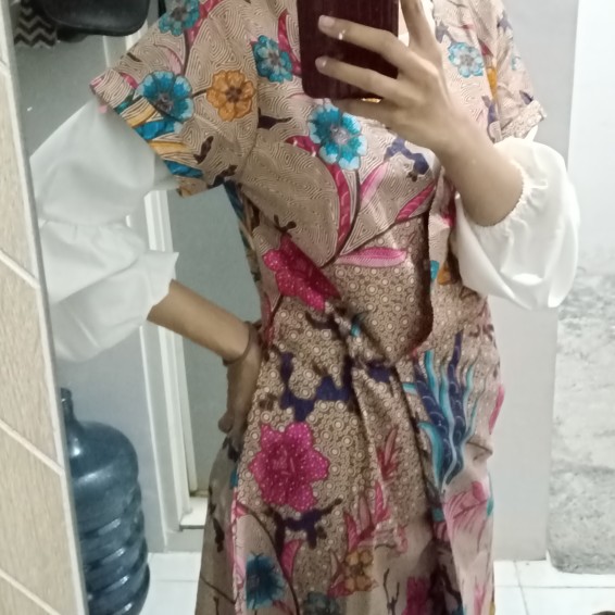 Tunik Batik Muslim Dersik Bunga Coklat