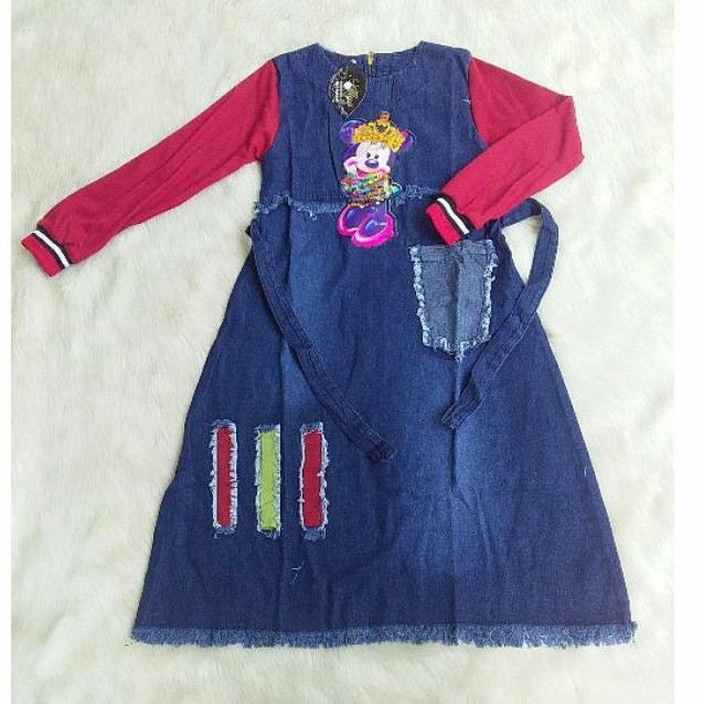 Gamis jeans anak LOL LED 6 thn 7 thn 2. model satu ukuran