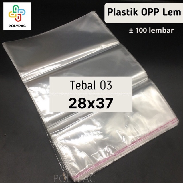 

Plastik OPP Seal / OPP Lem [28x35] - Plastik Baju isi 100 tebal 03