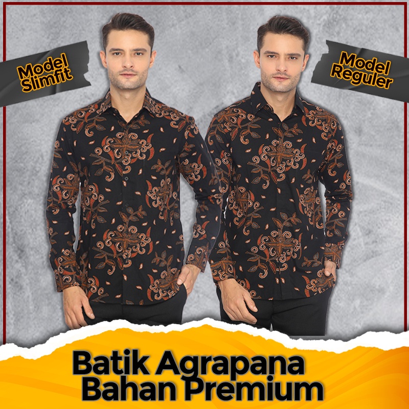 Batik Pria Lengan Panjang Premium Modern Full Furing Original Produksi Batik Aluna Solo