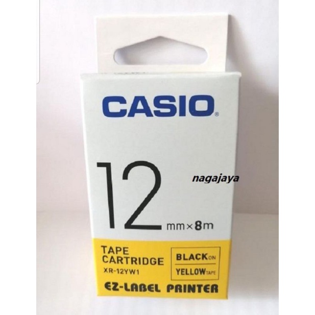 

Ez-label printer casio 12 mm 12mm Black on Yellow tape XR-12YW1