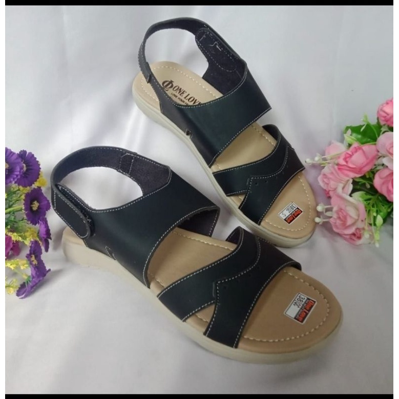 sendal wanita flat/sendal sepatu talincang original one love