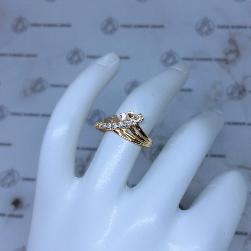 Cincin Xuping Gold Fashion Wanita Motif Permata Satu Dua Gelembung Perhiasan Wanita *26