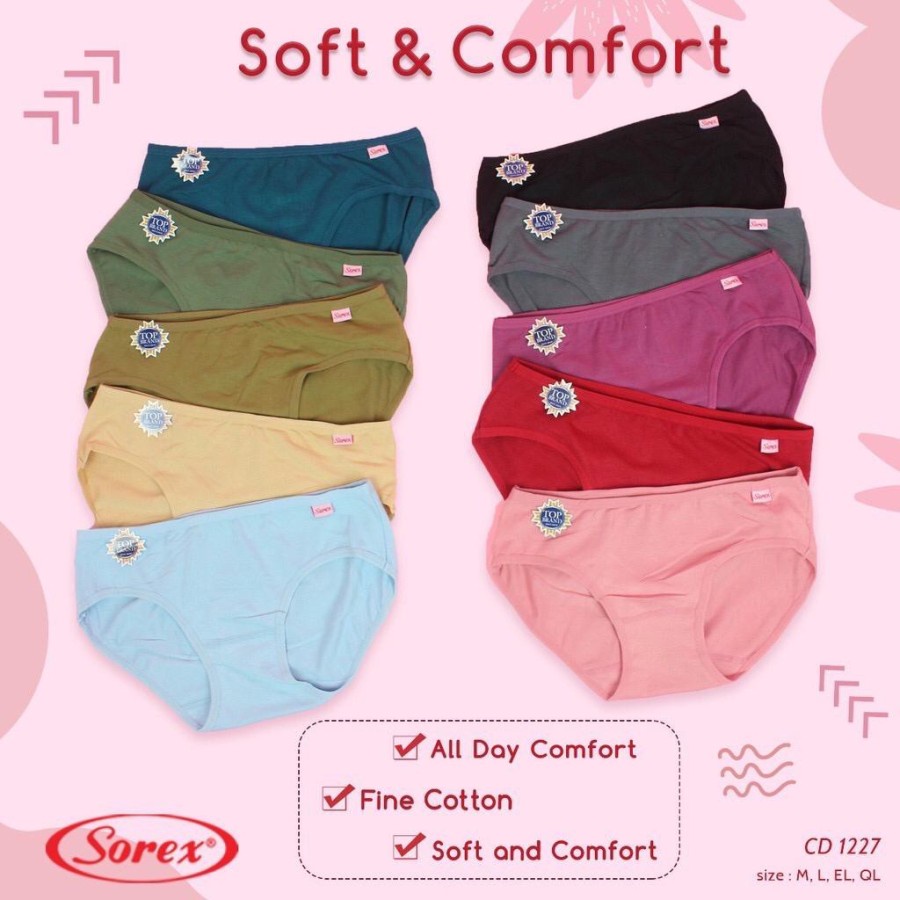 RC  SOREX Cd / Celana Dalam / Underware Wanita 1227 Cutting Basic Mini Bahan Katun