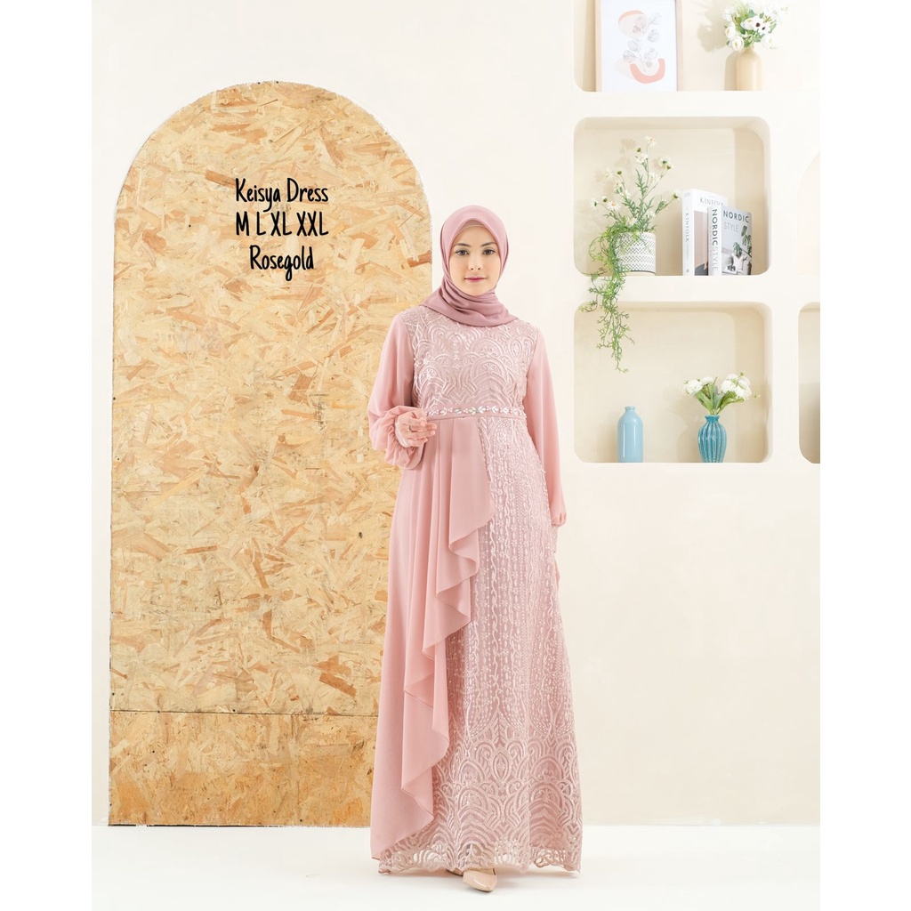 Keisya Dress Terbaru / Kebaya Modern Original Terbaru / Gamis Brukat Tille / Kebaya Kondangan Pesta