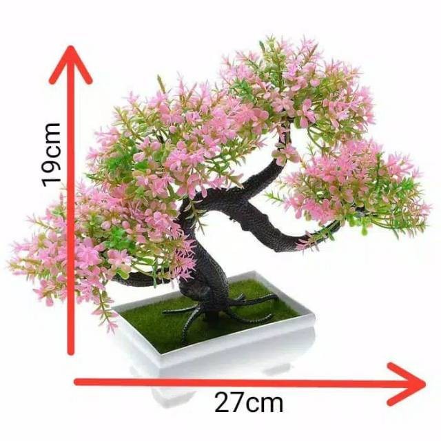 COD BUNGA PLASTIK BUNGA PAJANGAN IMITASI BUNGA ARTIFISIAL BUNGA BONSAI  TANAMAN HIAS PLASTIK BP8810-PINK