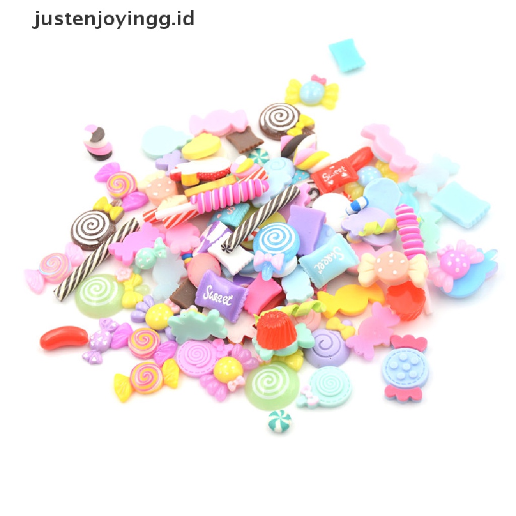 10pcs / Set Mainan Miniatur Permen Lolipop Bahan Resin Untuk DIY Dekorasi Rumah Boneka
