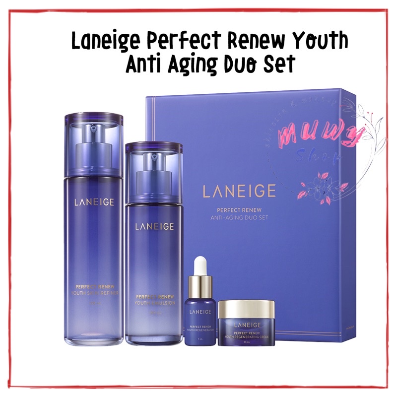 Laneige Perfect Renew Youth Anti Aging duo Set ( Emulsion 50ml 100ml + Perfect Renew Youth Refiner 50ml 120ml )