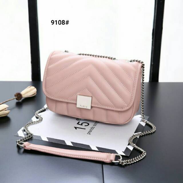 Fashion Pedro Chain Leather Shoulder Sling Bag
