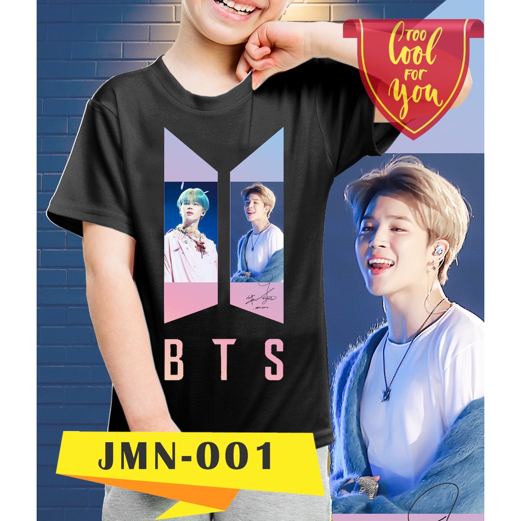 Kaos/baju anak BTS -JIMIN- 001 (size anak 1 -10 tahun)