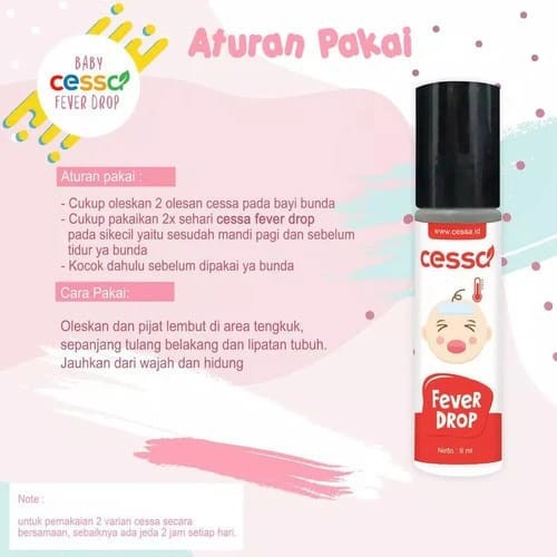 Cessa Baby Oil 8ml (0-2 tahun) Fever Drop , Cough n Flu , Lenire , Bugs Away dan Immune Booster