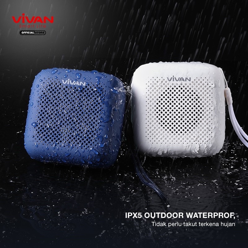 Vivan Speaker Bluetooth VS1 V 5.0 Waterproof Outdoor Speaker Mini Garansi Original Resmi-5