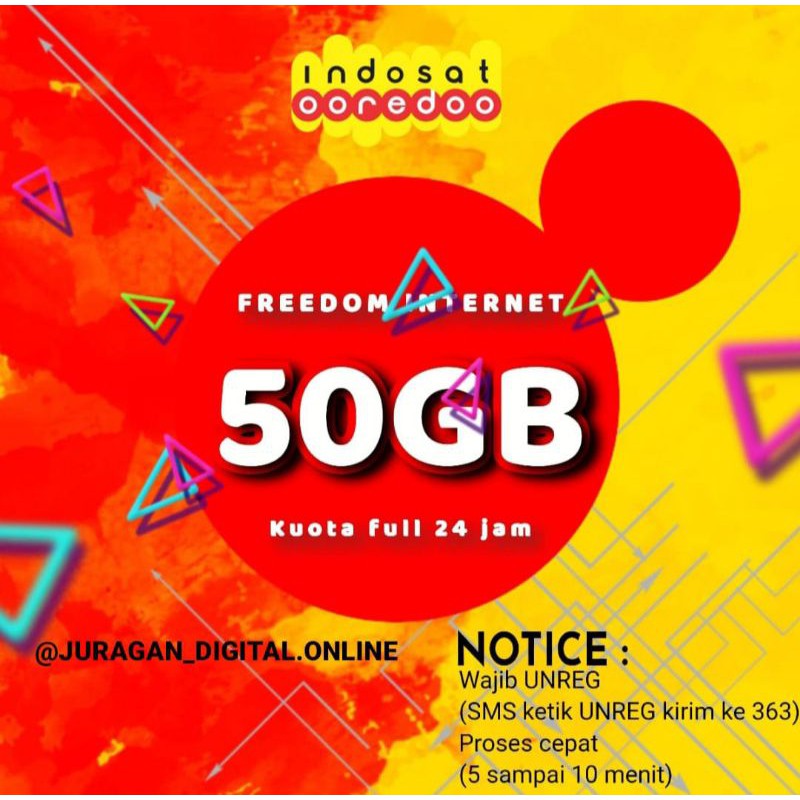KUOTA INDOSAT 50GB FULL 24 JAM