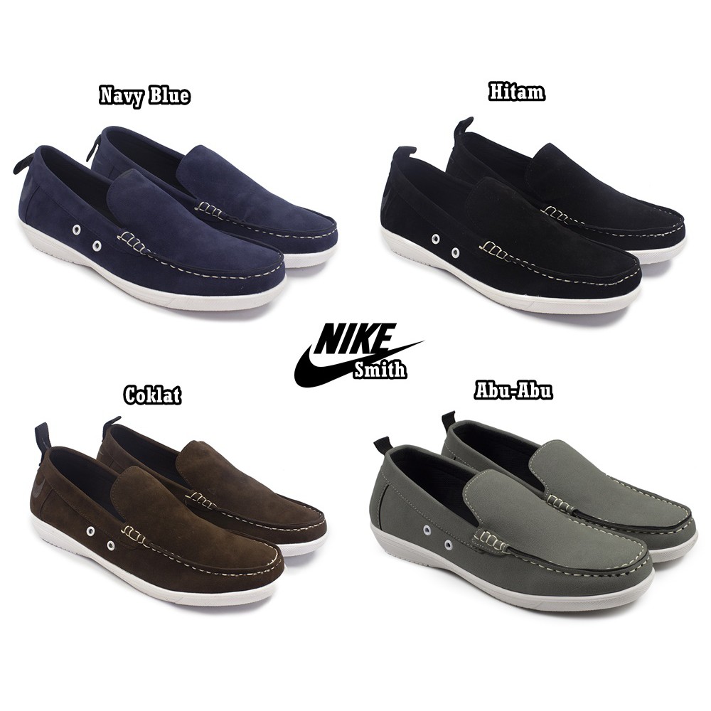 MS - Sepatu Keren Murah Pria Nike Smith Slop Suede Kasual Santai Kerja Tanpa Tali Murah Kekinian