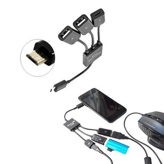 Kabel Data / Charger OTG 3 / 4 Port Micro USB untuk