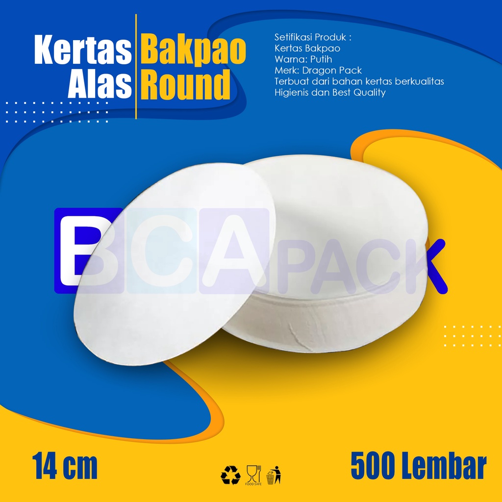 

Kertas Alas Bakpao Round 14cm - Paper Bakpau 14 cm - isi 500 pcs