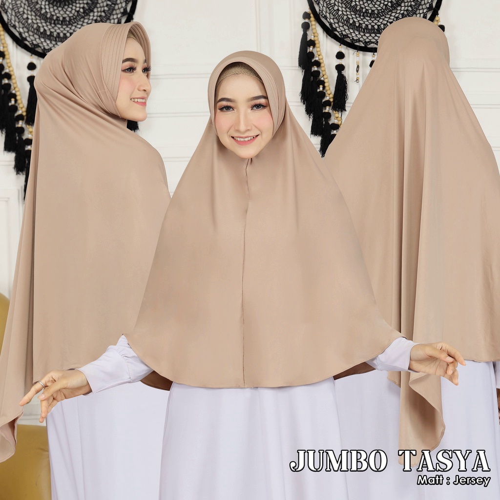 KHIMAR JUMBO / HIJAB POLOS TASYA  / INSTAN BERGO SYAR'I / JILBAB BAGUS MURAH