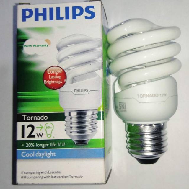 PHILIPS LAMPU TORNADO SPIRAL  12 WATT PUTIH