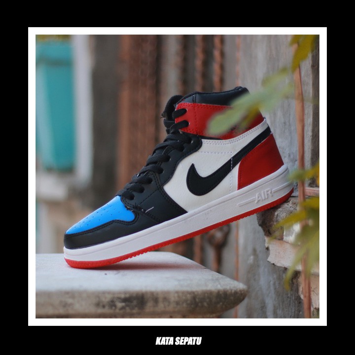 nike red and blue sneakers
