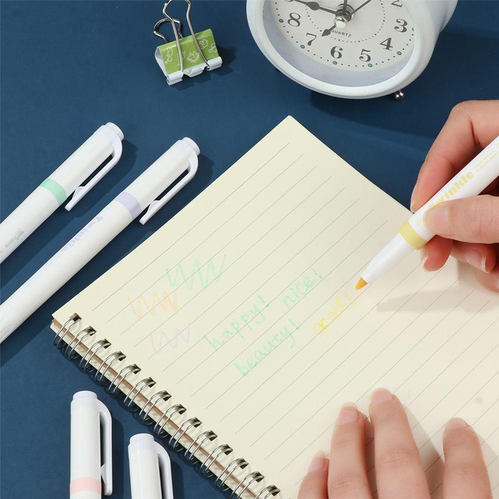 Nanas 4PCS /Set Stabilo Warna Logam Akun Tangan Fluorescent Watercolor Key Marking Pen