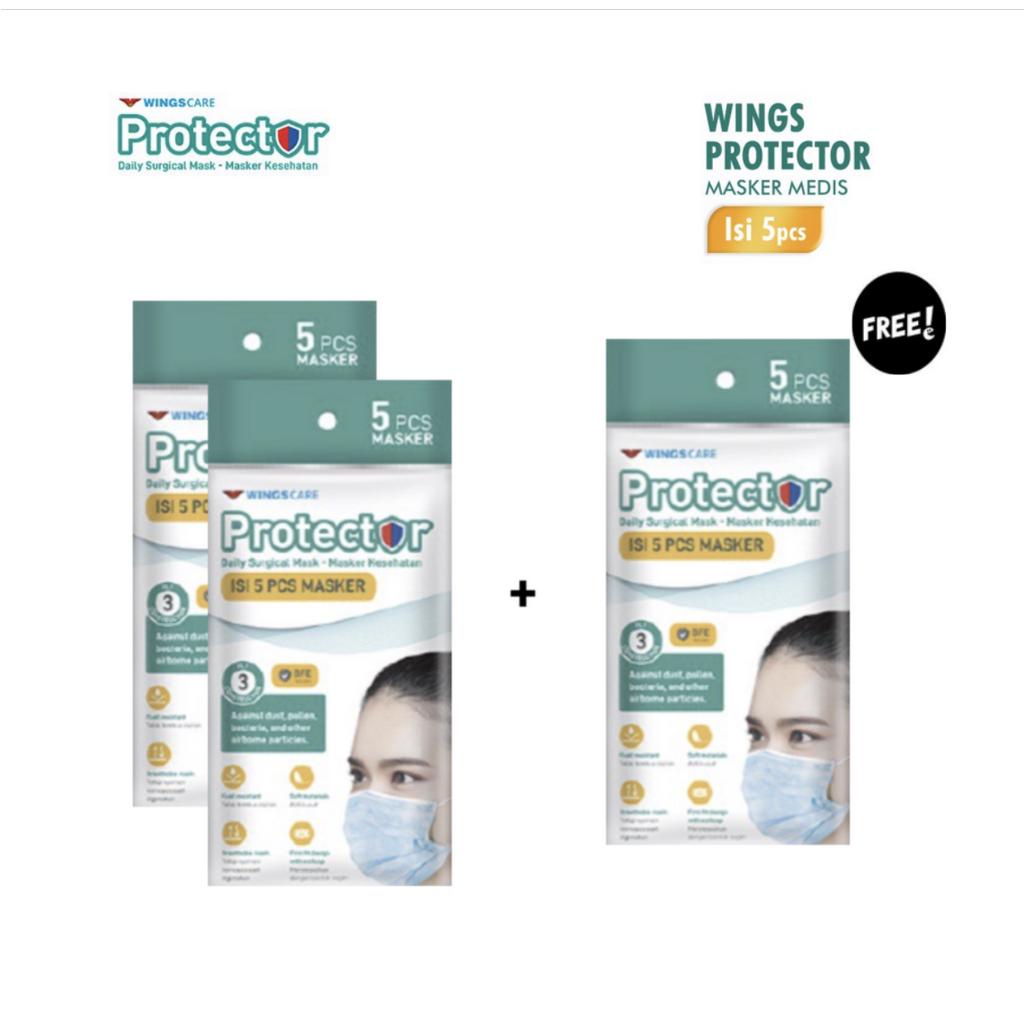 Wingscare Protector Masker Biru Isi 5 pcs x3