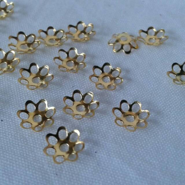 Cangkang bunga mutiara ukuran 6mm gold