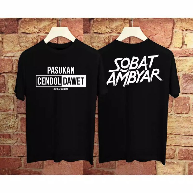 fourfashion Kaos Pria  Kaos Distro Pasukan Cendol Dawet Sobat Ambyar Black FN122