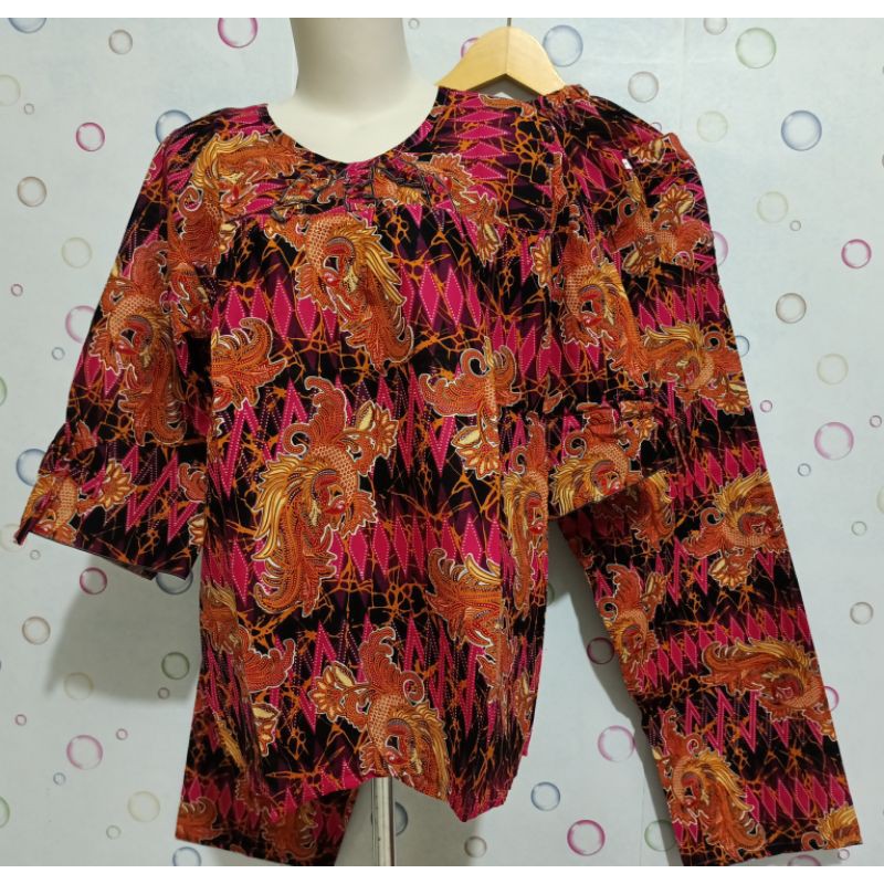 Batik Model Lengan 3/4 celana panjang Size L ( Ld +/- 108 cm )